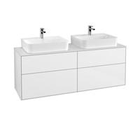 Villeroy & Boch V&B Meuble sous lavabo Finion 160x60,3 cm, plaque d'habillage blanc brillant, laqué blanc Quantité:1