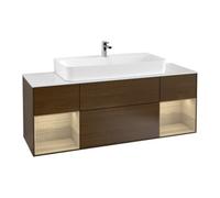 Villeroy & Boch V&B Meuble sous lavabo Finion 160x60,3x50,1cm, placage noyer, Reg Oa ven Quantité:1