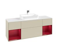 Villeroy & Boch V&B Meuble sous lavabo Finion 160x60, blanc mat, poignée Pro m La, gris mat laqué Quantité:1