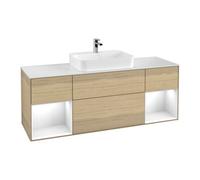 Villeroy & Boch V&B Meuble sous lavabo Finion 160x60, blanc mat, tiroirs blancs laqués, poignée ven. Quantité:1