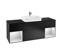 Villeroy & Boch V&B Meuble sous lavabo Finion 160x60, Pl blanc mat, Caisson blanc mat laqué, façade bleue mat laquée Quantité:1