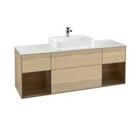 Villeroy & Boch V&B Meuble sous lavabo Finion 160x60, pl blanc mat, régule noyer ven, oa noyer ven Quantité:1