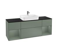 Villeroy & Boch V&B Meuble sous lavabo Finion 160x60, Pl blanc mat, Rg olivier mat laqué, Oli mat laqué Quantité:1