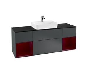Villeroy & Boch V&B Meuble sous lavabo Finion 160x60, Pl blanc mat, Rg Peau mat La, md blanc mat Lac Quantité:1