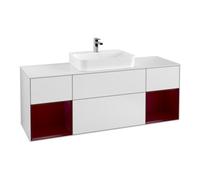 Villeroy & Boch V&B Meuble sous lavabo Finion 160x60, placage blanc mat, réglette People mat laqué, blanc mat laqué Quantité:1