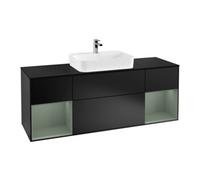 Villeroy & Boch V&B Meuble sous lavabo Finion 160x60, placage bouleau, rangée olivier laqué, bleu laqué Quantité:1