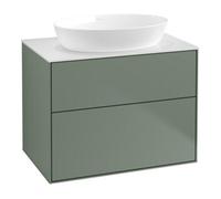 Villeroy & Boch V&B Meuble sous lavabo Finion 80x60,3 cm, plan couv. blanc, olivier laqué Quantité:1