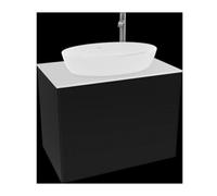 Villeroy & Boch V&B Meuble sous lavabo Finion 80x60,3 cm, plan de toilette blanc, façade bleue laquée Quantité:1
