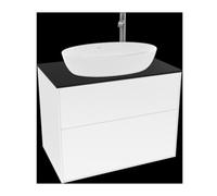 Villeroy & Boch V&B Meuble sous lavabo Finion 80x60,3 cm, plan de toilette bleu mat, blanc brillant Lac Quantité:1