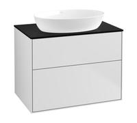 Villeroy & Boch V&B Meuble sous lavabo Finion 80x60,3 cm, plaque d’abattant bleu mat, blanc mat laqué Quantité:1