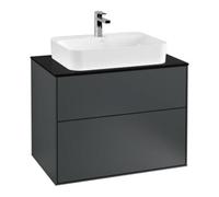Villeroy & Boch V&B Meuble sous lavabo Finion 80x60,3 cm, plaque de fermeture bleu mat, bleu moyen mat Lac Quantité:1