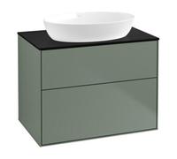 Villeroy & Boch V&B Meuble sous lavabo Finion 80x60,3 cm, plaque de fermeture bleue, huile avec laque Quantité:1