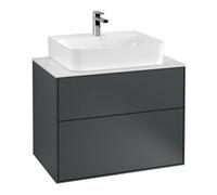 Villeroy & Boch V&B Meuble sous lavabo Finion 80x60,3x50,1 cm, blanc mat, bleu moyen mat Lac Quantité:1