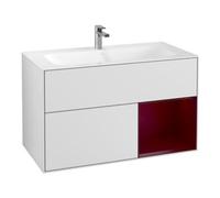 Villeroy & Boch V&B Meuble sous lavabo Finion 99,6x59,1 cm, éclairage mural, rég. droite, blanc mat laqué Quantité:1
