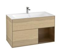 Villeroy & Boch V&B Meuble sous lavabo Finion 99,6x59,1 cm, placage chêne, éclairage mural, Reg re wal ven Quantité:1