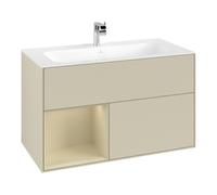 Villeroy & Boch V&B Meuble sous lavabo Finion Reg gauche si Gr m Laqué, Gris Mat Quantité:1