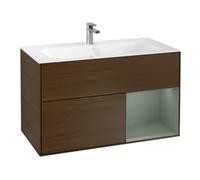 Villeroy & Boch V&B Meuble sous-lavabo Finion Reg re Olive mat laqué, placage noyer Quantité:1