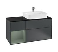 Villeroy & Boch V&B Meuble sous lavabo Plaque de recouvrement Bleu clair avec Finion 120cm, étagère gauche, huilé avec laque, moyen bleu avec laque Quantité:1