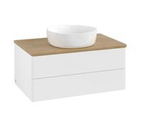 Villeroy & Boch V&B Meuble sous lavabo sans structure de façade Antao 80x36x50cm, couleur WBP miel Oa, blanc avec laque Quantité:1