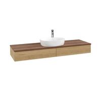 Villeroy & Boch V&B Meuble sous lavabo sans structure de façade - Éclairage Antao 160x50cm, H I P, couleur WBP blanche, chêne hon. Oa Quantité:1