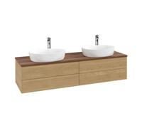 Villeroy & Boch V&B Meuble sous lavabo sans structure de façade, éclairage Antao 160x50cm, H I P, WBP couleur blanc, chêne miel Quantité:1
