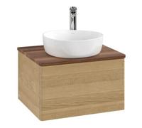 Villeroy & Boch V&B Meuble sous lavabo sans structure de façade - éclairage Antao 60x36x50cm, H I P, WBP blanc, chêne miel Oa Quantité:1