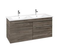 Villeroy & Boch V&B Meuble sous lavabo Venticello 125,3x59x50,2cm, poignée chrome, chêne stone Quantité:1