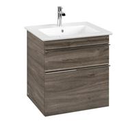Villeroy & Boch V&B Meuble sous lavabo Venticello 55,3x59x50,2 cm, poignée chrome, chêne stone Quantité:1