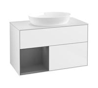 Villeroy & Boch V&B Meuble sous-vasque Finion 100, placage bois, face A mate laqué blanc brillant Quantité:1