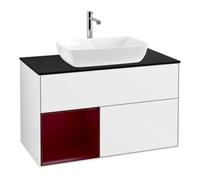 Villeroy & Boch V&B Meuble sous-vasque Finion 100, placage bois, porte à rainure, laqué blanc brillant Quantité:1