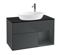 Villeroy & Boch V&B Meuble sous-vasque Finion 100, placage bois, rangement médium, laqué bleu Quantité:1