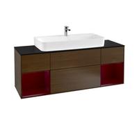 Villeroy & Boch V&B Meuble sous vasque Finion 160 cm, Reg Peo m laqué, placage noyer Quantité:1