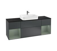 Villeroy & Boch V&B Meuble sous-vasque Finion 160x60, placage bois, rangement ouvert avec lampe, modèle blanc mat laqué Quantité:1