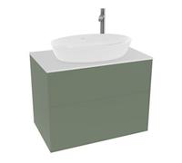 Villeroy & Boch V&B Meuble sous-vasque Finion 80x60,3cm, éclairage mural, porte abattante blanche, poignée laquée Quantité:1