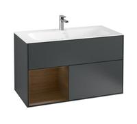 Villeroy & Boch V&B Meuble sous-vasque Finion Reg gauche chêne sauvage, laque bleue mate Quantité:1