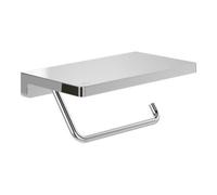 Villeroy & Boch Elements Striking Porte-Papier Toilette avec étagère, pour Montage Mural, en Laiton, carré, Noir Mat