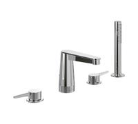 Villeroy und Boch Mélangeur bain 4 trous Conum TVT12700200061 avec douchette, chromé