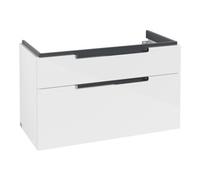 Villeroy & Boch V&B Subway 2.0 Meuble sous lavabo 98,7x59x44,9 cm, chrome brossé, blanc brillant Quantité:1