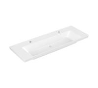 Villeroy & Boch V&B Subway 3.0 Meuble-lavabo 130x47cm, angle, 2 mitigeurs, sans trop-plein, blanc Quantité:1