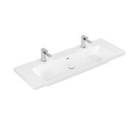 Villeroy & Boch V&B Subway 3.0 Meuble-lavabo 130x47cm, chêne, m 2 tiroirs/avec trop-plein, blanc mat C+ Quantité:1