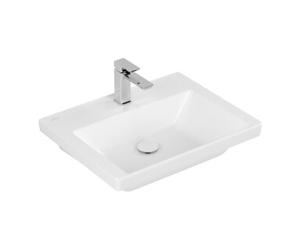 Villeroy & Boch V&B Subway 3.0 Meuble-lavabo 60x47cm, angle, avec 1 robinetterie gauche/droite, blanc brillant C+ Quantité:1