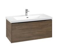 Villeroy & Boch Meuble Subway 3 C569L1VH 97,3×42,9×47,8cm LED Poignée Volcano noir Chêne Arizona