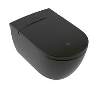 Villeroy et Boch ViClean-I100 WC-douche sans rebord V0E100R7 595x385x400mm, forme ovale, Glossy Black CeramicPlus