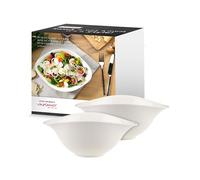 Villeroy & Boch - Vapiano Ensemble De Bols À Salade, 2 Pcs Ensemble De Vaisselle, Porcelaine Premium, Résistant Au Lave-Vaisselle Et Au Four À Micro-Ondes, Blanc