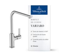 Villeroy & Boch Variaro robinetterie de cuisine, hauteur 303 mm - Chrome | Haute pression, bec orientable à 360°, économie d'eau (8,7 l/min), montage rapide, TVK13100200061