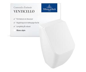 Villeroy & Boch Venticello couvercle d’urinoir - Rectangulaire, plastique thermodurcissable incassable, avec abaissement automatique - Pièce de rechange d’origine - blanc alpin brillant