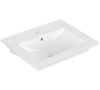 Villeroy & Boch Venticello lavabo, 1 trou pour robinet, avec trop-plein, côté inférieur poncé, 600x500mm, 4124G6R1, Couleur: Céramique blanche Plus