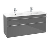Villeroy & Boch Venticello meuble sous-lavabo - 125,3x59cm - 4x tiroir gris brillant a93001fp