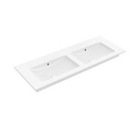 Villeroy und Boch Venticello Villeroy und Boch vasque double 4111DJRW 130x50cm, pierre blanche C-plus, sans trou pour robinetterie, avec trop-plein
