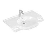 Villeroy & Boch ViCare 41208001 blanc, 80 x 55 cm, avec trop-plein et trou pour robinetterie